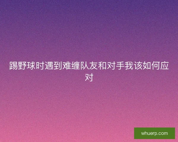 踢野球时遇到难缠队友和对手我该如何应对